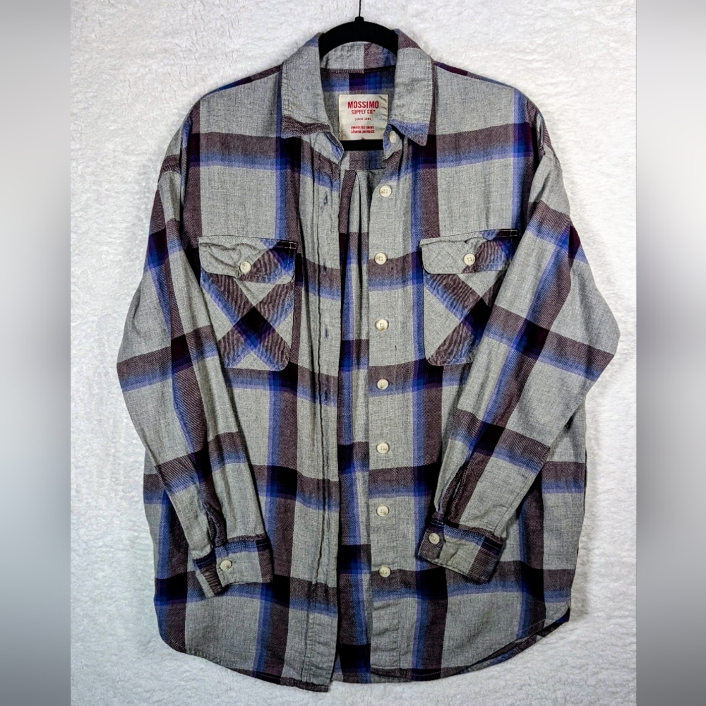 622-Mossimo Supply Co. Blue and Gray Oversized Shirt